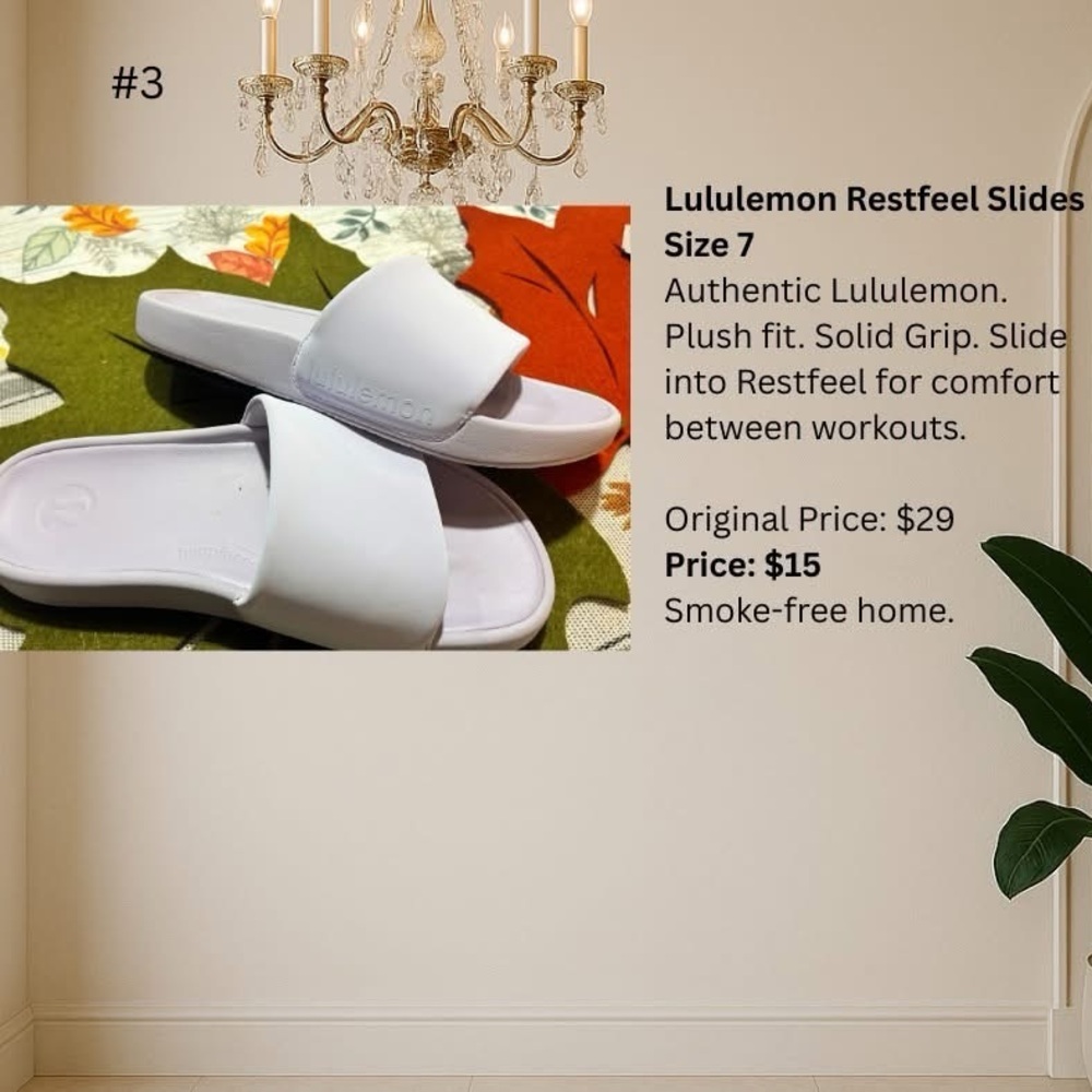 Lululemon Athletica Restfeel White Slides